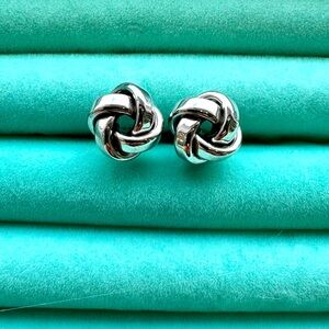 14k Gold White Knot Earrings
